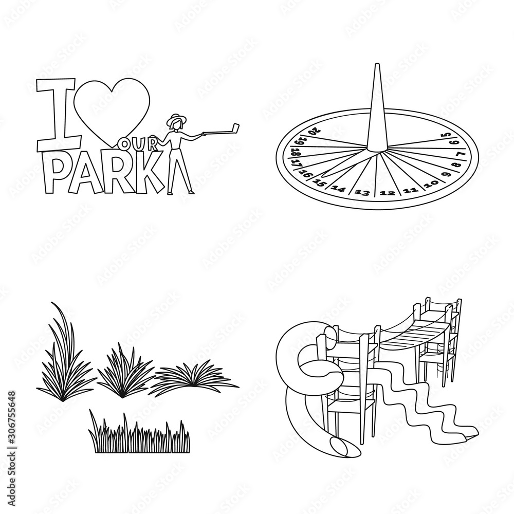 Vector design of landscape and nature icon. Set of landscape and city stock symbol for web.