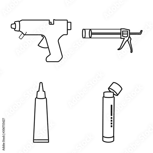 Vector illustration of fixing and supplies sign. Collection of fixing and liquid vector icon for stock.