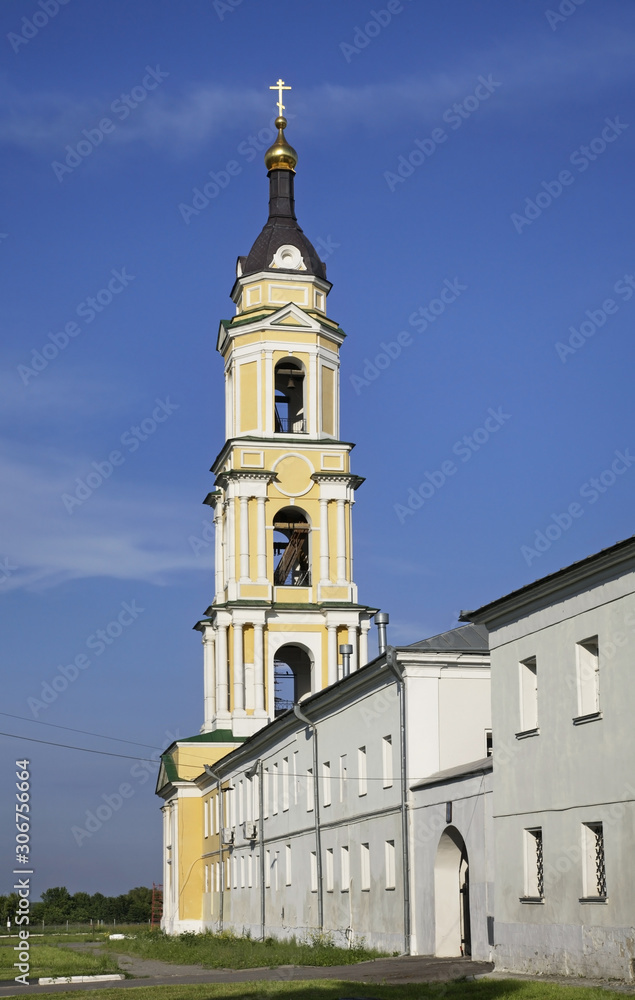 Belfry of church of Presentation at Epiphany Old-Golutvin Monastery in Kolomna. Russia