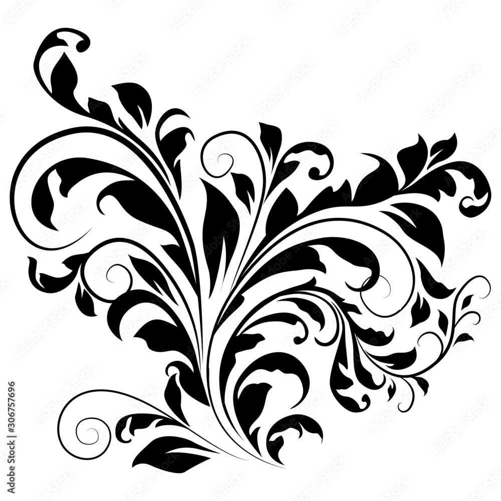 pattern in classic style, isolate on a white background, baroque ornament pattern in classic style, isolate on a white background, baroque ornament