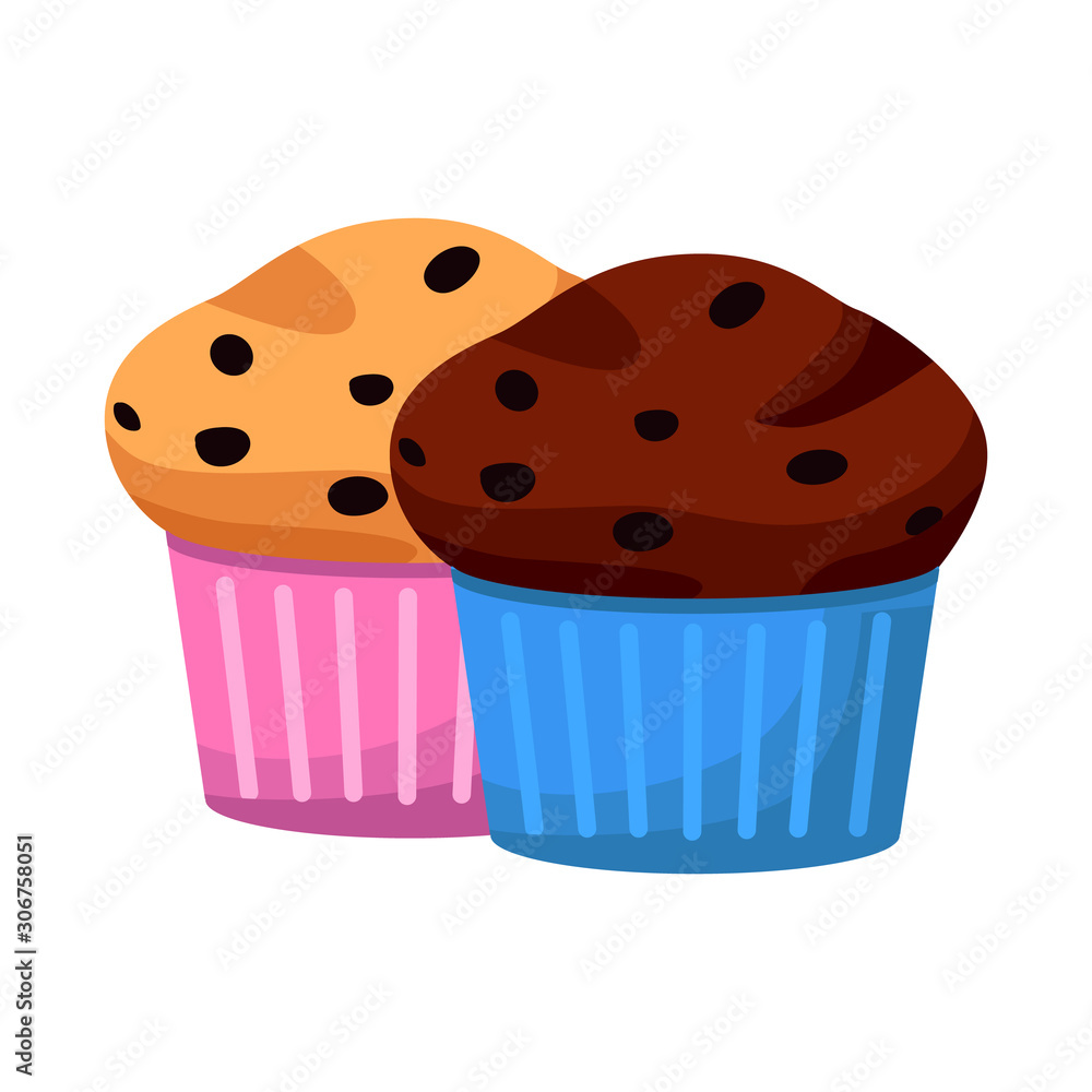 Vector design of cupcake and birthday logo. Set of cupcake and cake vector icon for stock. Vector design of cupcake and birthday logo. Set of cupcake and cake vector icon for stock.