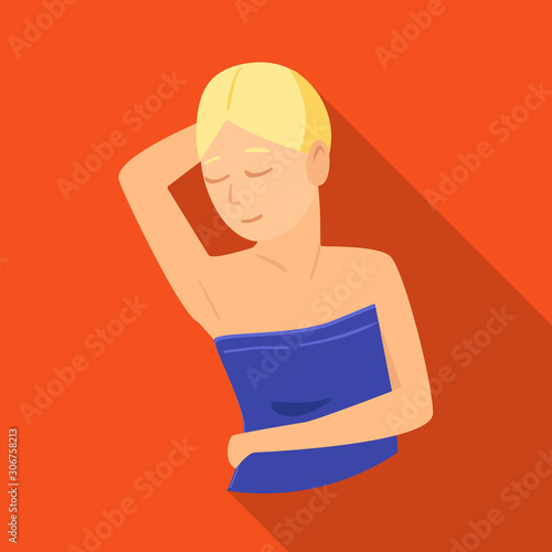 Vector illustration of woman and depilation sign. Collection of woman and armpit vector icon for stock.