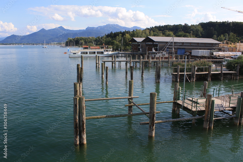 Summer evening on a lake in Bavaria