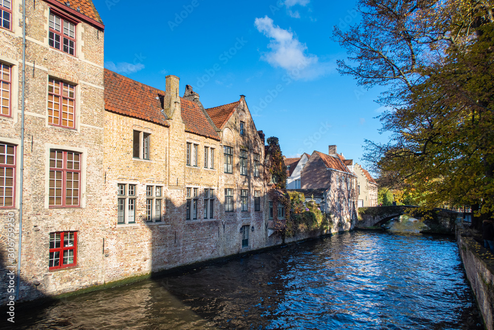 Fototapeta premium buildings along the river in brugge