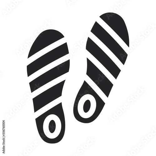 Print of shoe vector icon.Black vector icon isolated on white background print of shoe .