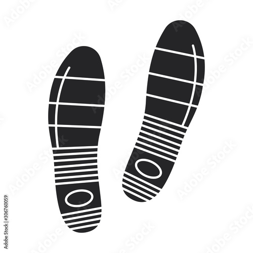 Print of shoe vector icon.Black vector icon isolated on white background print of shoe .