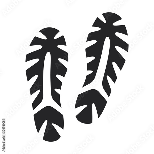 Print of shoe vector icon.Black vector icon isolated on white background print of shoe .