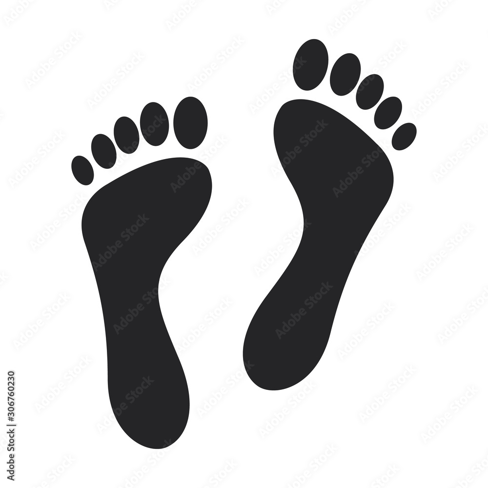Print of foot vector icon.Black vector icon isolated on white background print of foot . Print of foot vector icon.Black vector icon isolated on white background print of foot .