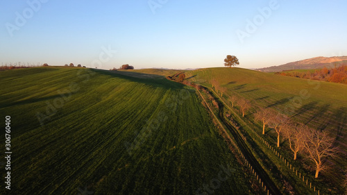 cultivated fields in the countryside on the border between the provinces of Rome and Latina