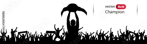 Lucky winner with the title belt