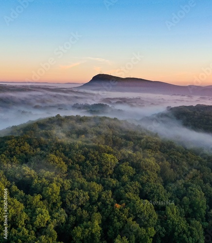 Holyoke, MA - Mt Tom During Sunrise on a Cloudy Day