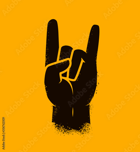 Cool hand gesture symbol. Heavy metal, rock vector illustration