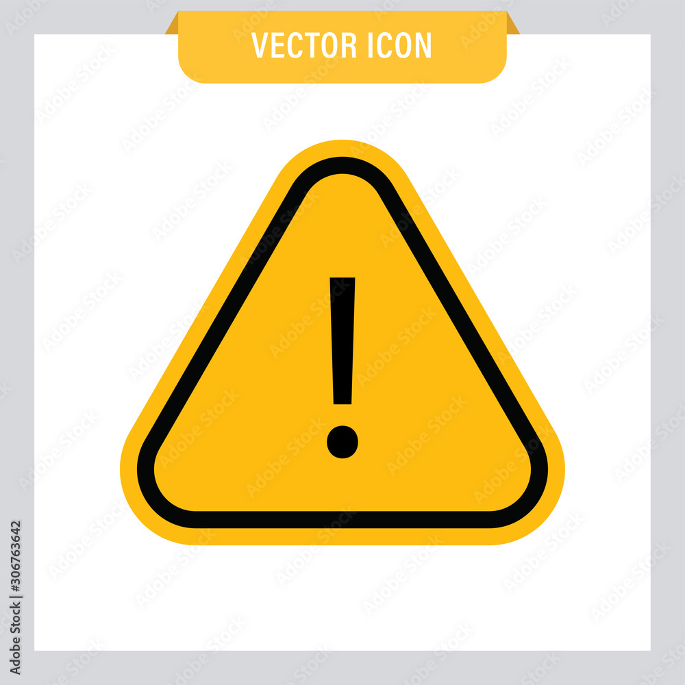 Attention icon, danger symbol vector. Triangle sign with exclamation mark. Attention icon, danger symbol vector. Triangle sign with exclamation mark.