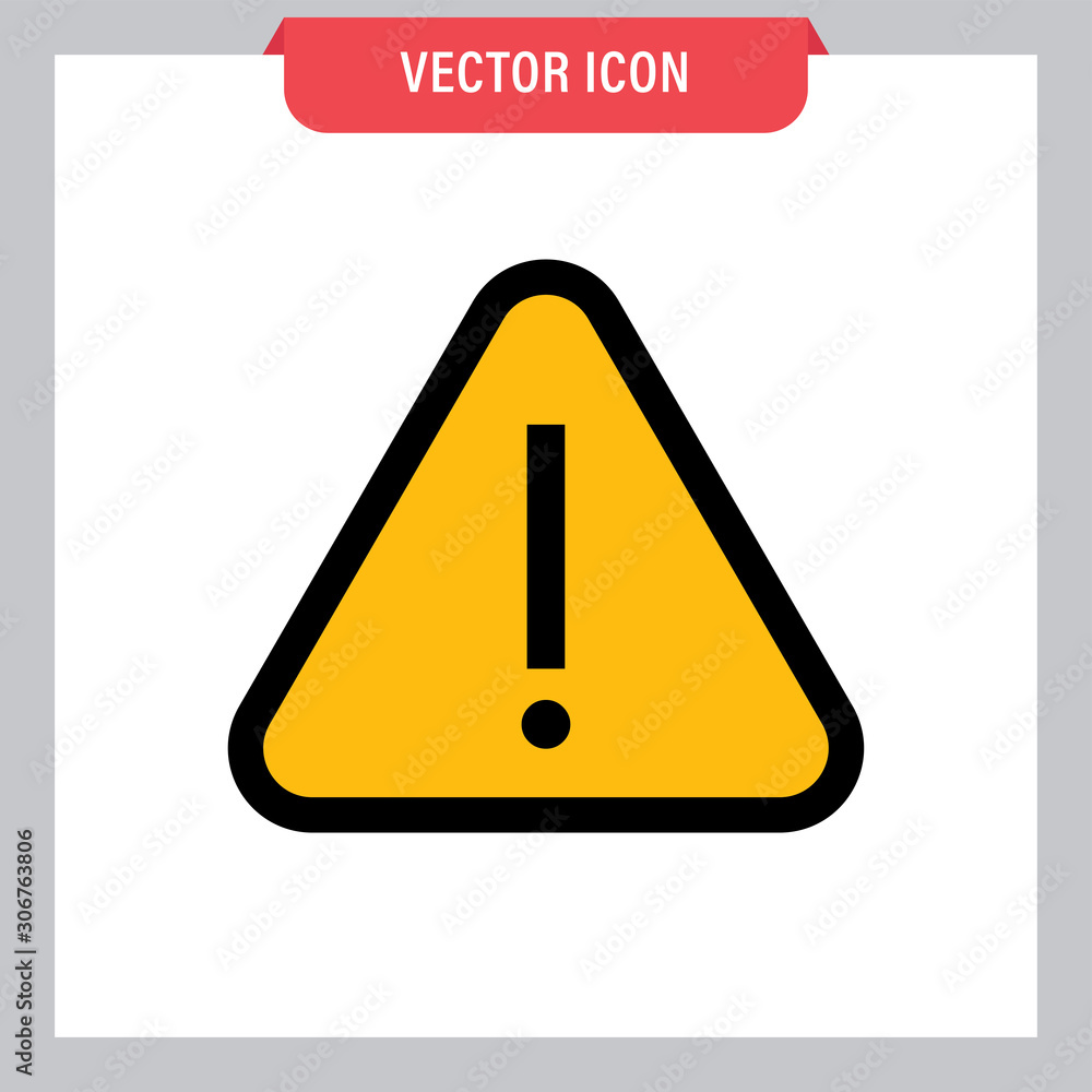 Attention icon, danger symbol vector. Triangle sign with exclamation mark. Attention icon, danger symbol vector. Triangle sign with exclamation mark.