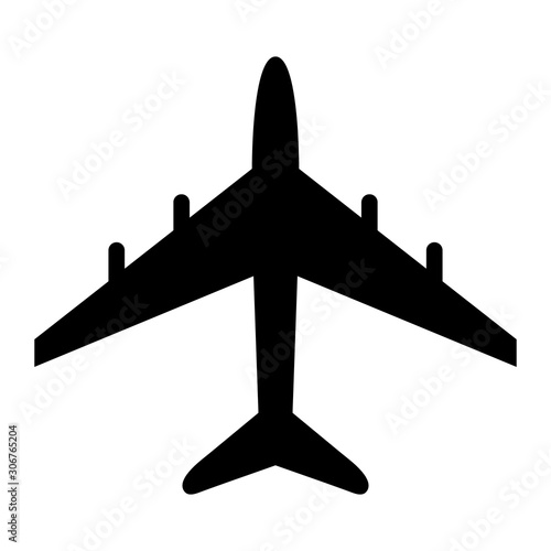 Isolated black airplane symbol - Eps10 vector graphics and illustration