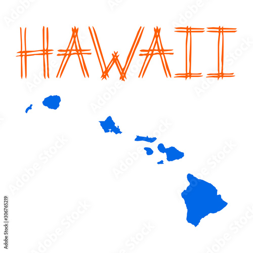 Isolated colorful Hawaii map - Eps10 vector graphics and illustration photo