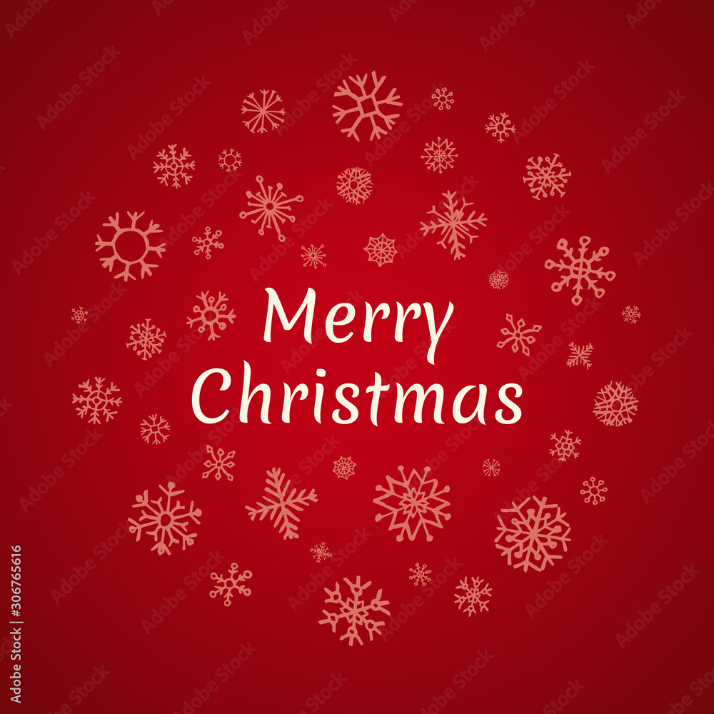 Christmas round banner with snowflakes Christmas round banner with snowflakes