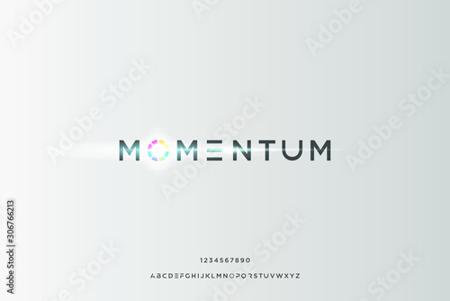 momentum. minimalist modern alphabet fonts. Typography creative vector illustration