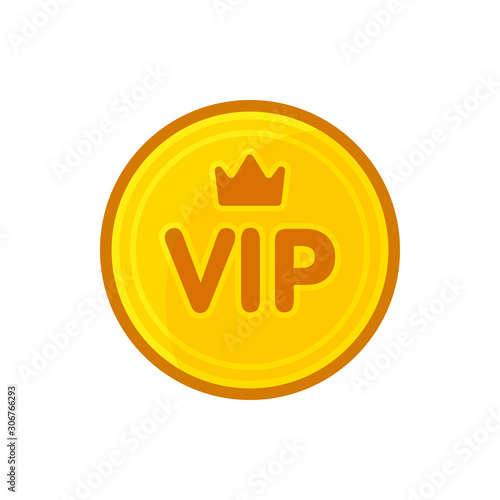 Golden color Vip icon. Isolated vector sign symbol