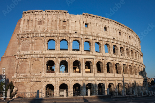 Sunrise View of Colosseum in Rome Italy