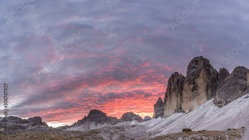 Dolomites  sunrise at Tri Cime di Lavaredo 