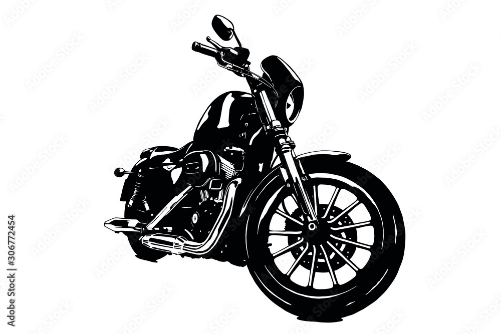 Fototapeta Wektor niestandardowy rower motocykl graficzny plakat ilustracja. i