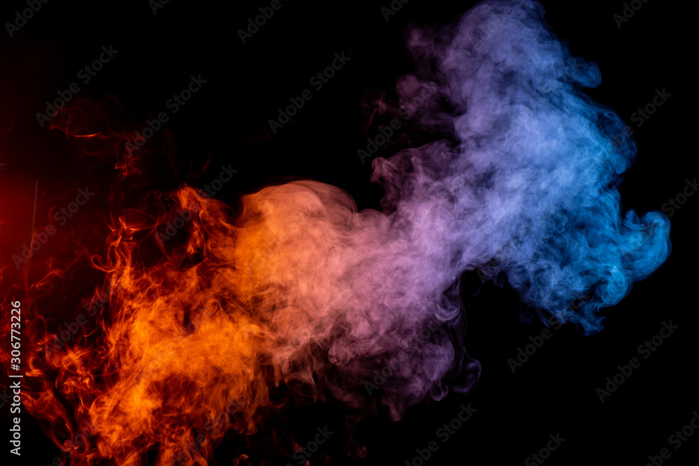 Orange and Blue Smoke Cloud