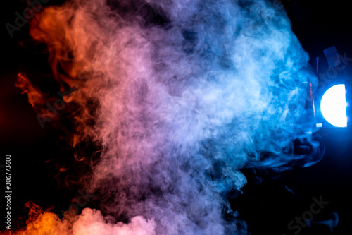 Thick Red and Blue Smoke with Light