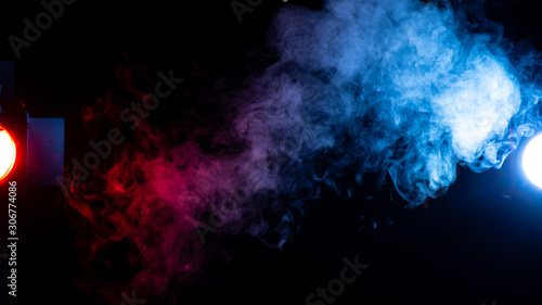 Purple and Blue Smoke on Black Background