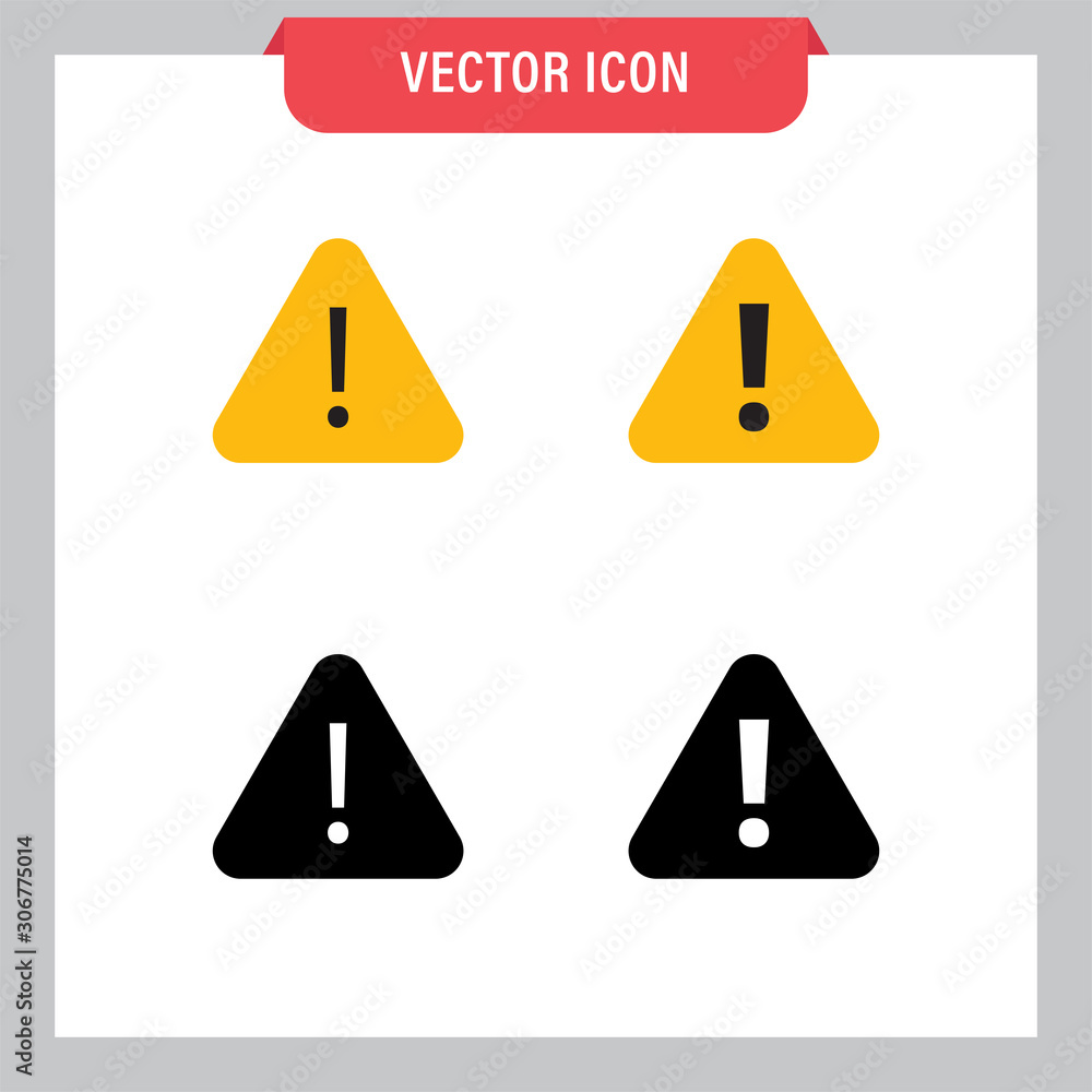 Attention icon set, danger symbol vector. Triangle sign with exclamation mark collection. Attention icon set, danger symbol vector. Triangle sign with exclamation mark collection.