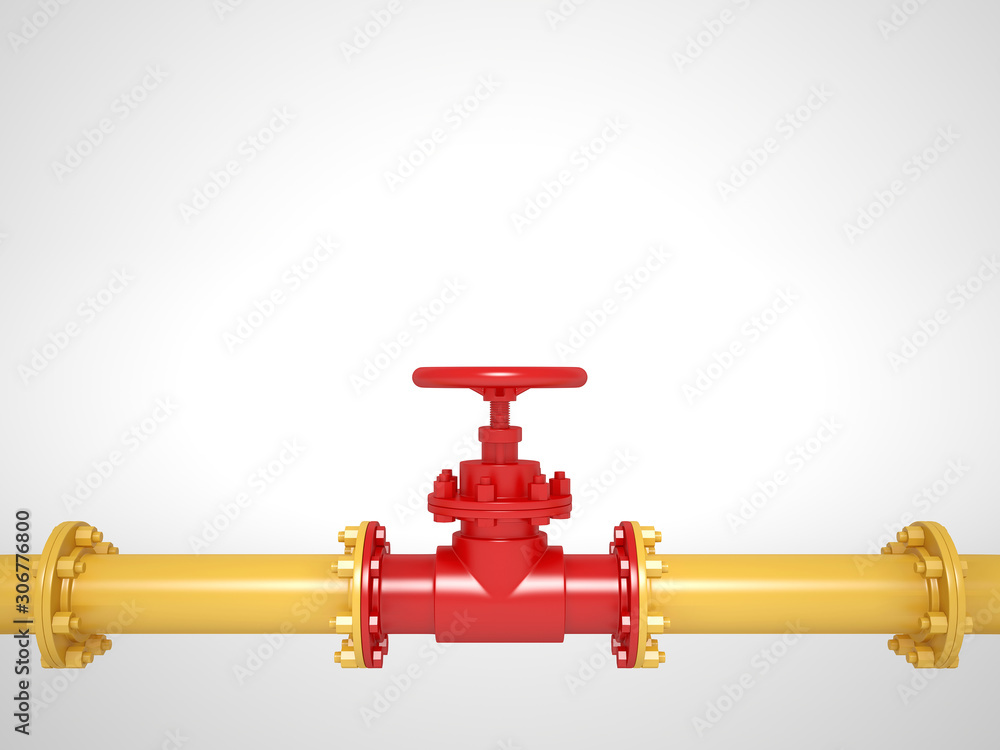 Pipeline Valve on white Background