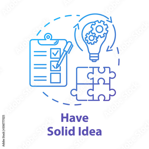 Have solid idea concept icon. Planning and management. Direct movement to goal. Process control. Business plan idea thin line illustration. Vector isolated outline drawing