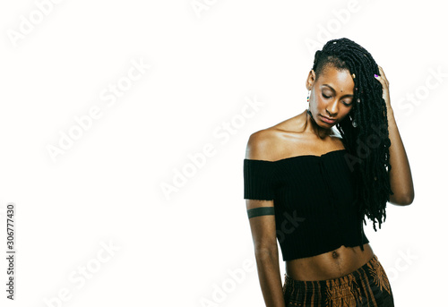 Canvas-taulu African American woman with dreadlocks looking at the camera