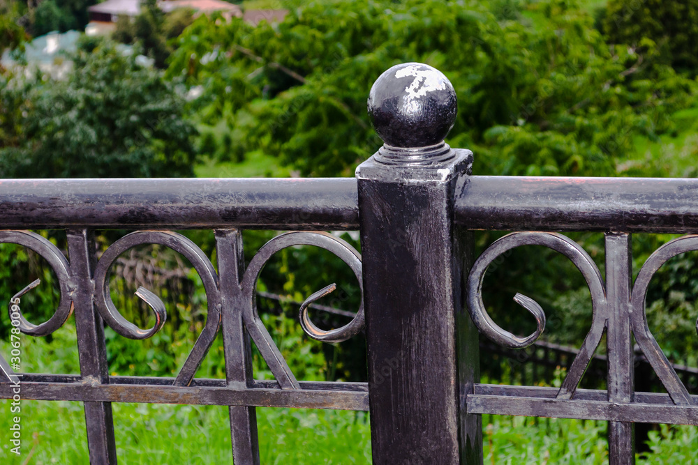Decorative metal fence on the observation deck Decorative metal fence on the observation deck