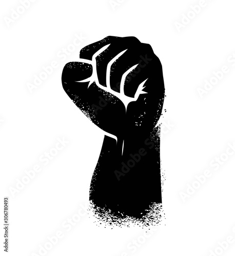 Clenched fist. Hand gesture symbol vector illustration