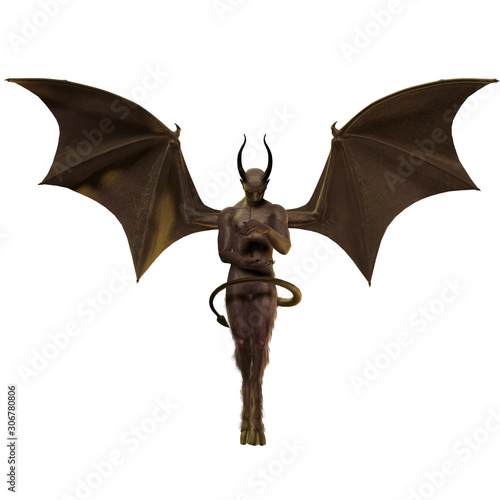 Print op canvas Devil demon wings satanic horns