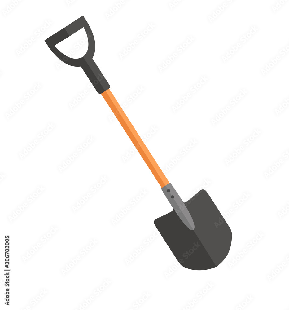 Shovel icon flat design simple icon colors isolated Shovel icon flat design simple icon colors isolated