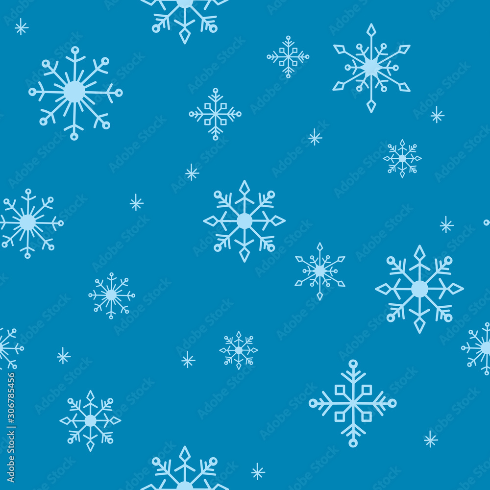 Snowflakes seamless blue light blue texture for cold background, christmas and winter pattern Snowflakes seamless blue light blue texture for cold background, christmas and winter pattern