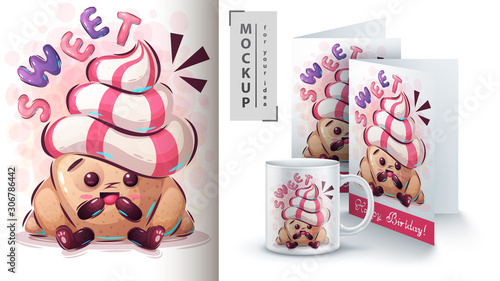 Sweet croissant poster and merchandising