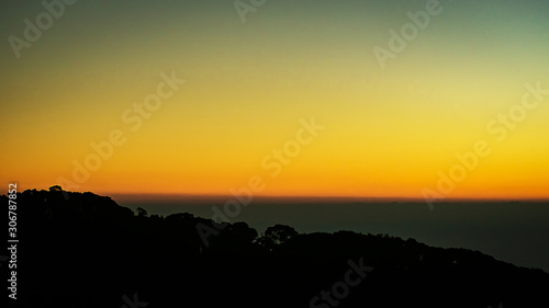 landscape of Mountain with forest in Twilight time