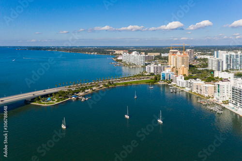 Sarasota downtown drone aerial landscape photo photo