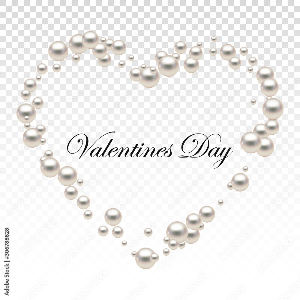 Abstract background of pearls folded in the form of a heart Abstract background of pearls folded in the form of a heart