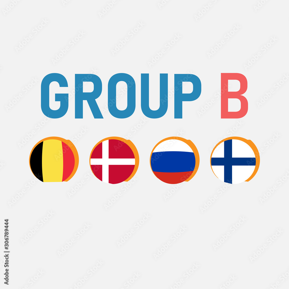 Fototapeta premium Group stages of the European football championship. Vector illustration.
