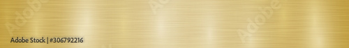 Abstract horizontal metal banner or background with glares in golden colors