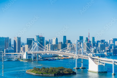 Tokyo cityscape, Japan Bay Area 東京ベイエリア 台場から見た東京の風景
