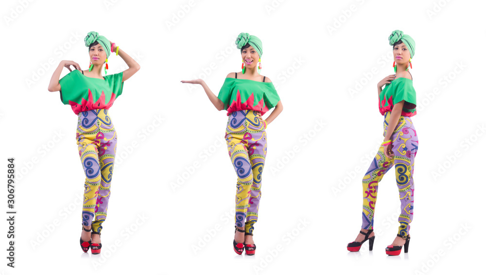 Fototapeta premium Girl preparing for summer vacation