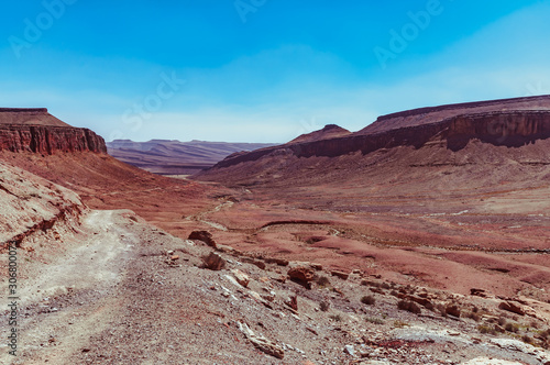 View on the moroccan desert, drying, desertification,
