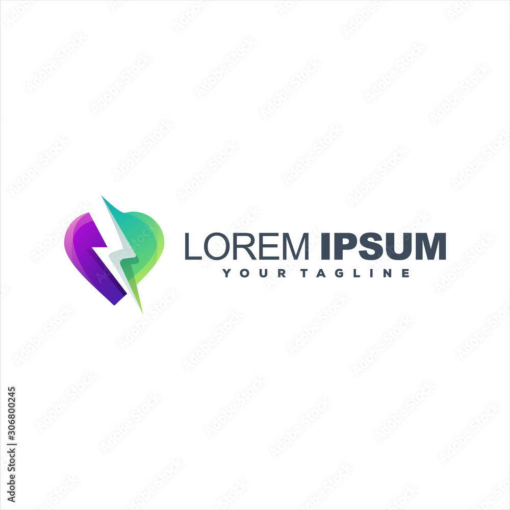 awesome lighting love logo design awesome lighting love logo design
