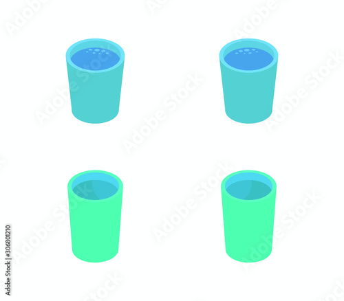 isometric water glass