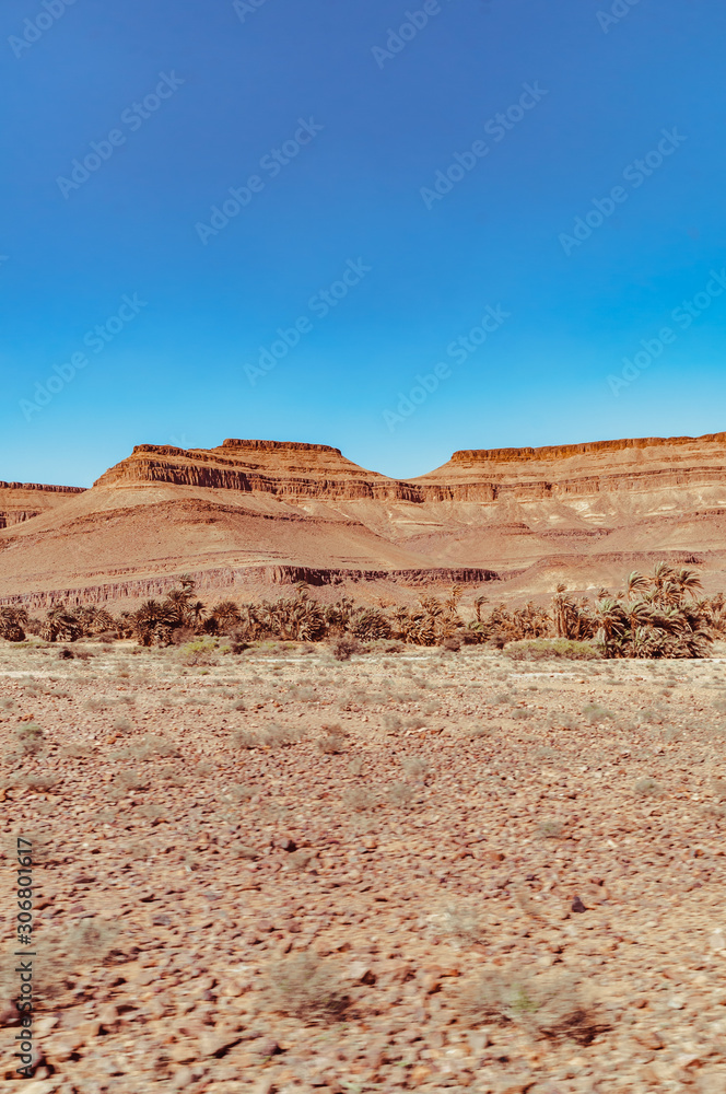 Stones desert in Morocco, drying, desertification, Stones desert in Morocco, drying, desertification,